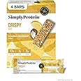 Simply Protein - Lemon Coconut Crispy Bars - Plant Based Protein Bars - Low Carb, Low Sugar, High Fiber - 13g Protein, 2g Sugar, 7g Fiber - Vegan, Gluten Free, Non GMO, Kosher - 4 Bars
