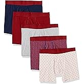 Amazon Essentials Men's Cotton Jersey Boxer Briefs (Available in Big & Tall), 5-Pack
