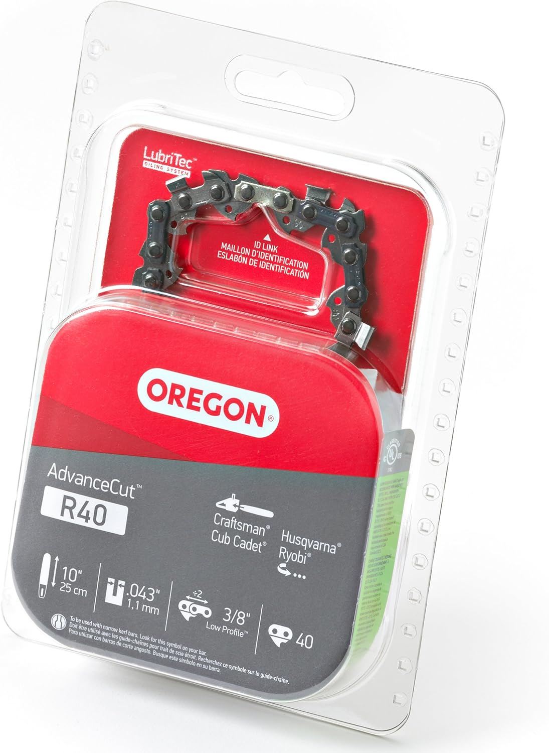 Oregon R40 AdvanceCut 10-Inch Chainsaw Chain, Fits Craftsman, Cub Cadet, Husqvarna, Ryobi,grey: Garden & Outdoor