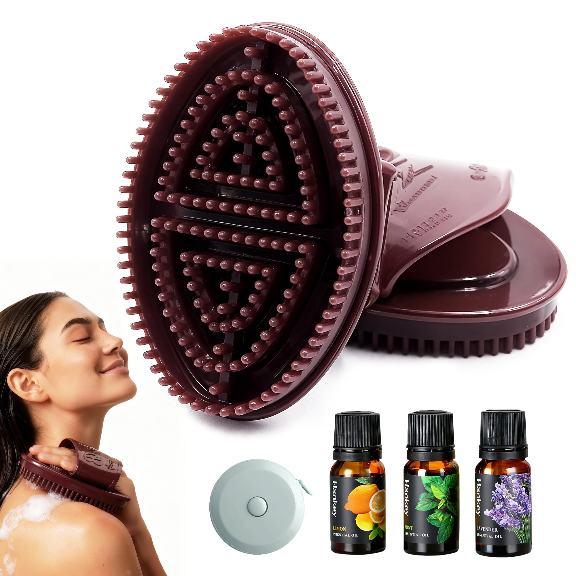 Photo 1 of 2 Pcs Meridian Brush, Dual-Use Body Brush for Deep Cleansing, Exfoliating, Firming & Lymphatic Drainage, Body Shaping and Muscle Relaxation, TPU SPA Massage Tool, A Thoughtful Gift for Her