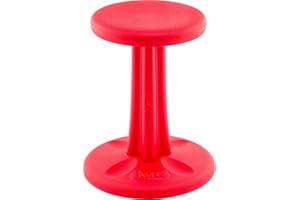 KORE DESIGN LLC Kore Kids Junior Wobble Chair - Flexible Seating Stool for Classroom, Elementary School, ADD/ADHD - Made in The USA - Junior- Age 8-9, Grade 3-4, Red (16in)