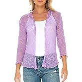 SHU-SHI Sheer Shrug for Women Mesh Knit Cover Up Lightweight Dressy Cardigan for Summer Tie Top Wrap