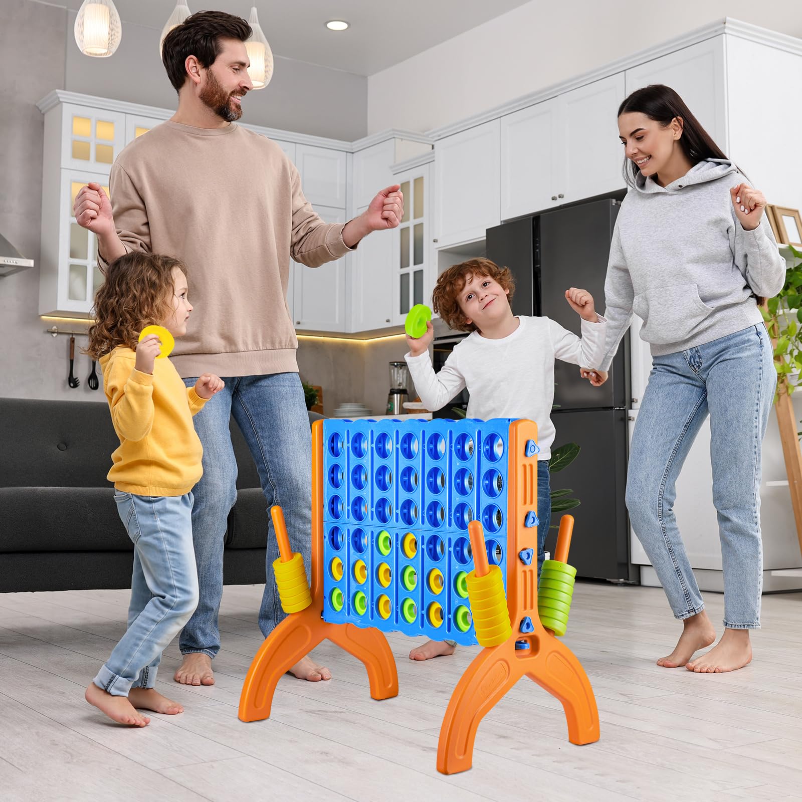 Ayeboovi Giant 4-in-A-Row, Jumbo 4-to-Score Yard Game for Kids and Adults Indoor Outdoor Party Family Connect Game Set with Quick Release Slider & Carrying Bag