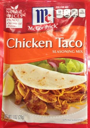 Mccormick Chicken Taco Seasoning Mix Pack Of 4 1 Oz Packets