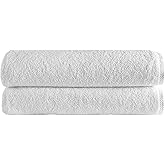 Classic Turkish Towels CTT - Premium Jumbo Bath Sheet 2 Pack, 100% Turkish Cotton, Absorbent & Ultra Comfy Bath Towel Sheets for Hotels & Spa | 35"x70" (White)