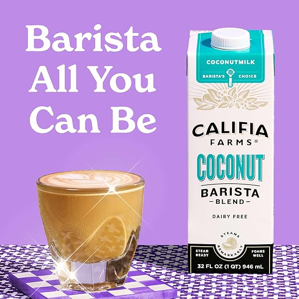 CALIFIA FARMS – COCONUT BARISTA BLEND COCONUT MILK, 32 OZ, SHELF STABLE, DAIRY FREE, PLANT BASED, VEGAN, GLUTEN FREE, NON GMO, CREAMER