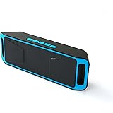 NEWBEING S5 Wireless Bluetooth Speaker, Outdoor Portable Stereo with HD Audio and Enhanced Bass, 12 hours Working , Handsfree Calling, FM Radio and TF Card Slot（Blue)