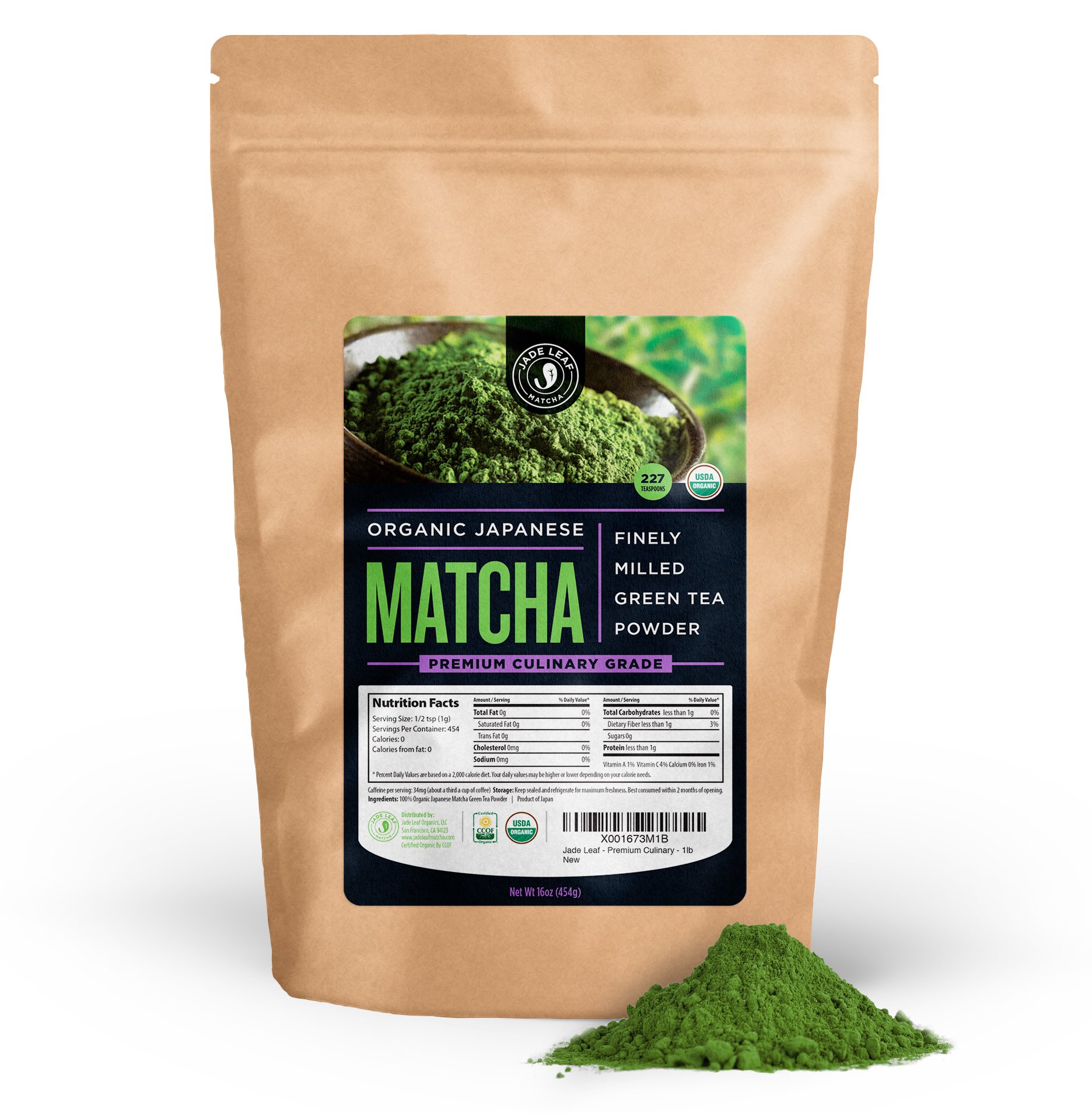 Jade Leaf Organic Japanese Matcha Green Tea Powder, Basic Culinary