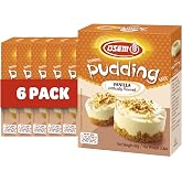 Osem Instant Pudding Vanilla Flavor, Kosher - 2.8 Oz (Pack of 6) | Only 80 Calories Per Serving, Quick &amp; Easy Dessert or Light Snack, Instant Vanilla Pudding Mix