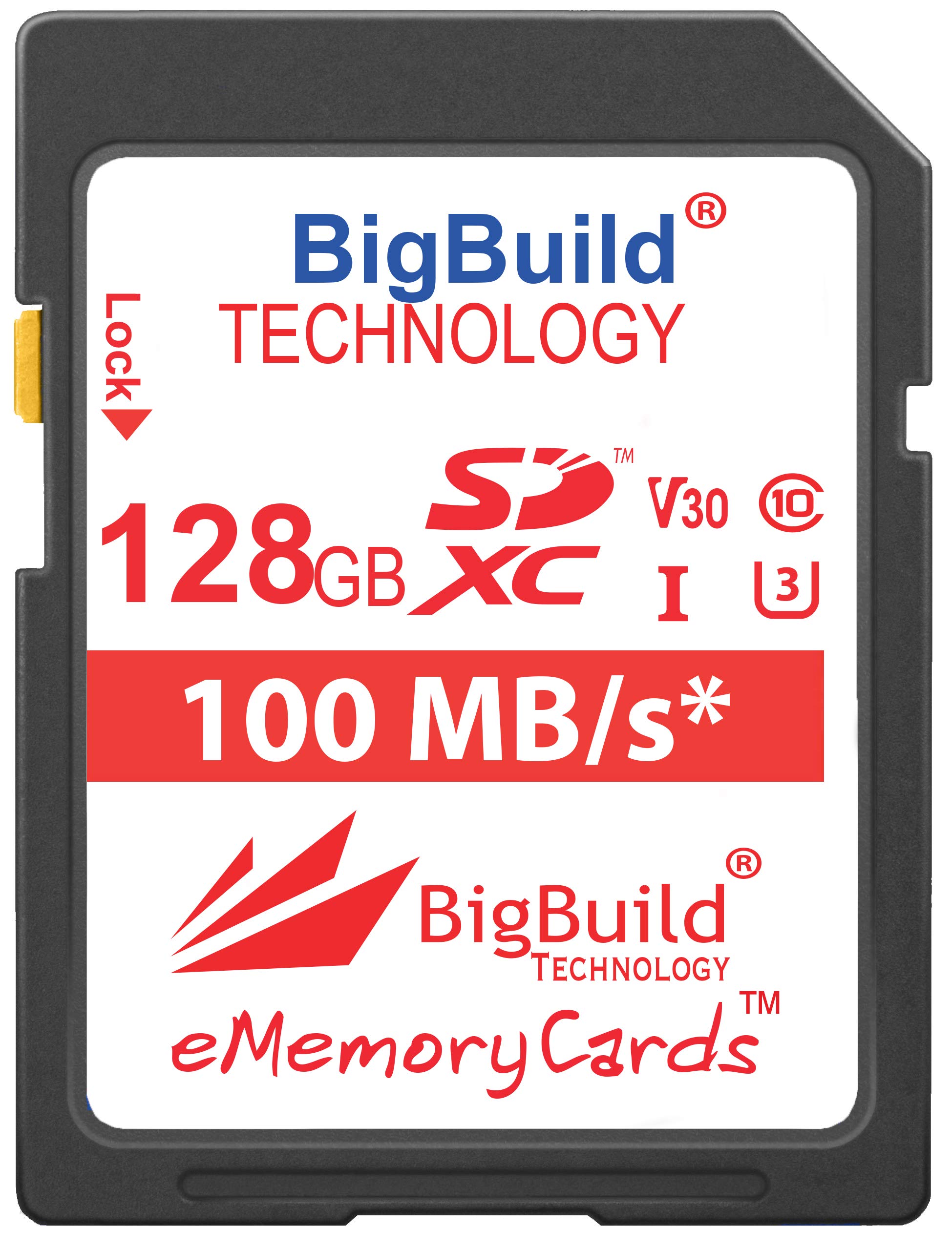 BigBuild Technology 128GB Ultra Fast U3 100MB/s Memory Card For Olympus Pen E PL9 Camera, Class 10 SDXC