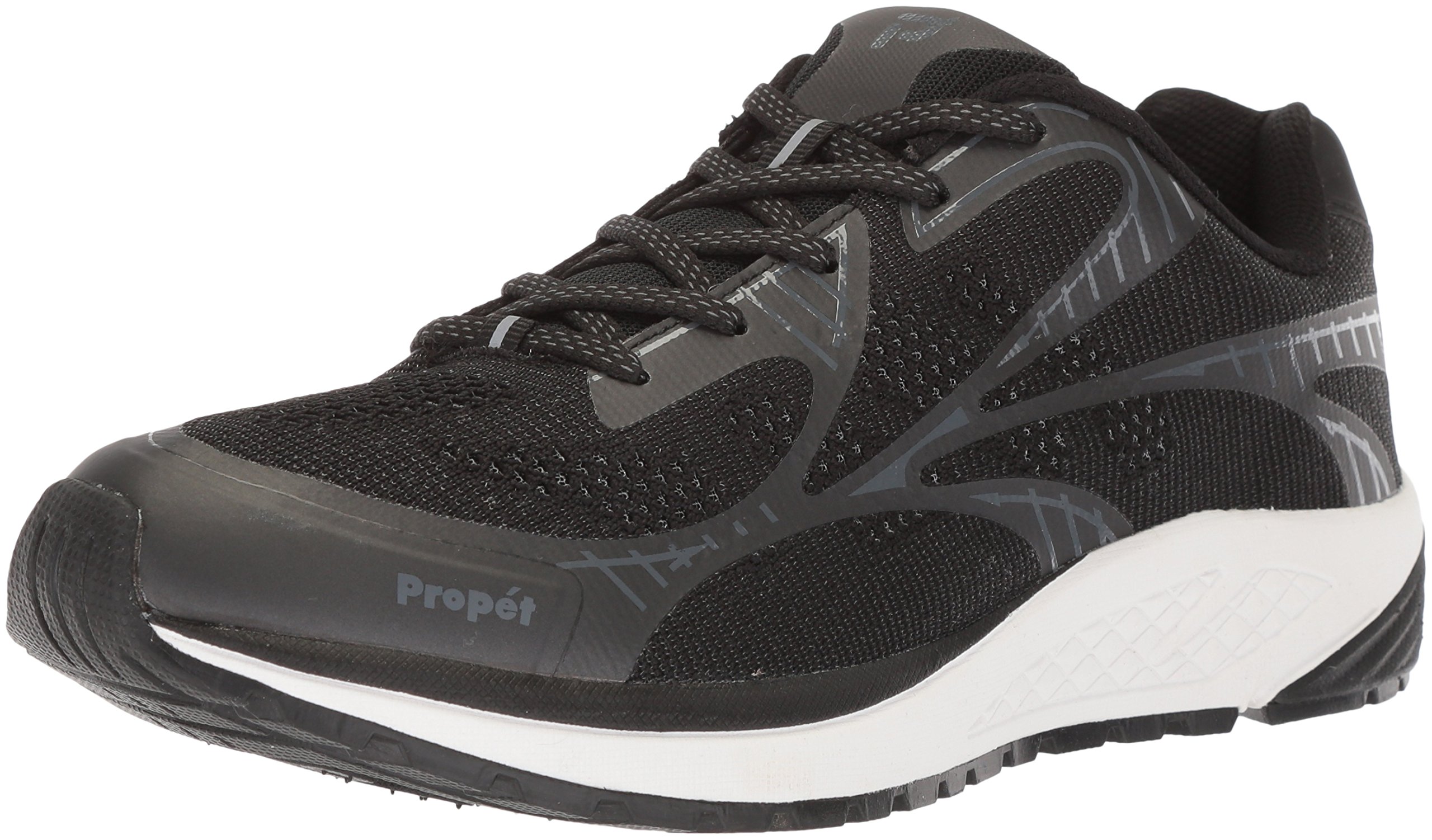 Propét Women’s One LT Sneaker, Black/Grey, 9