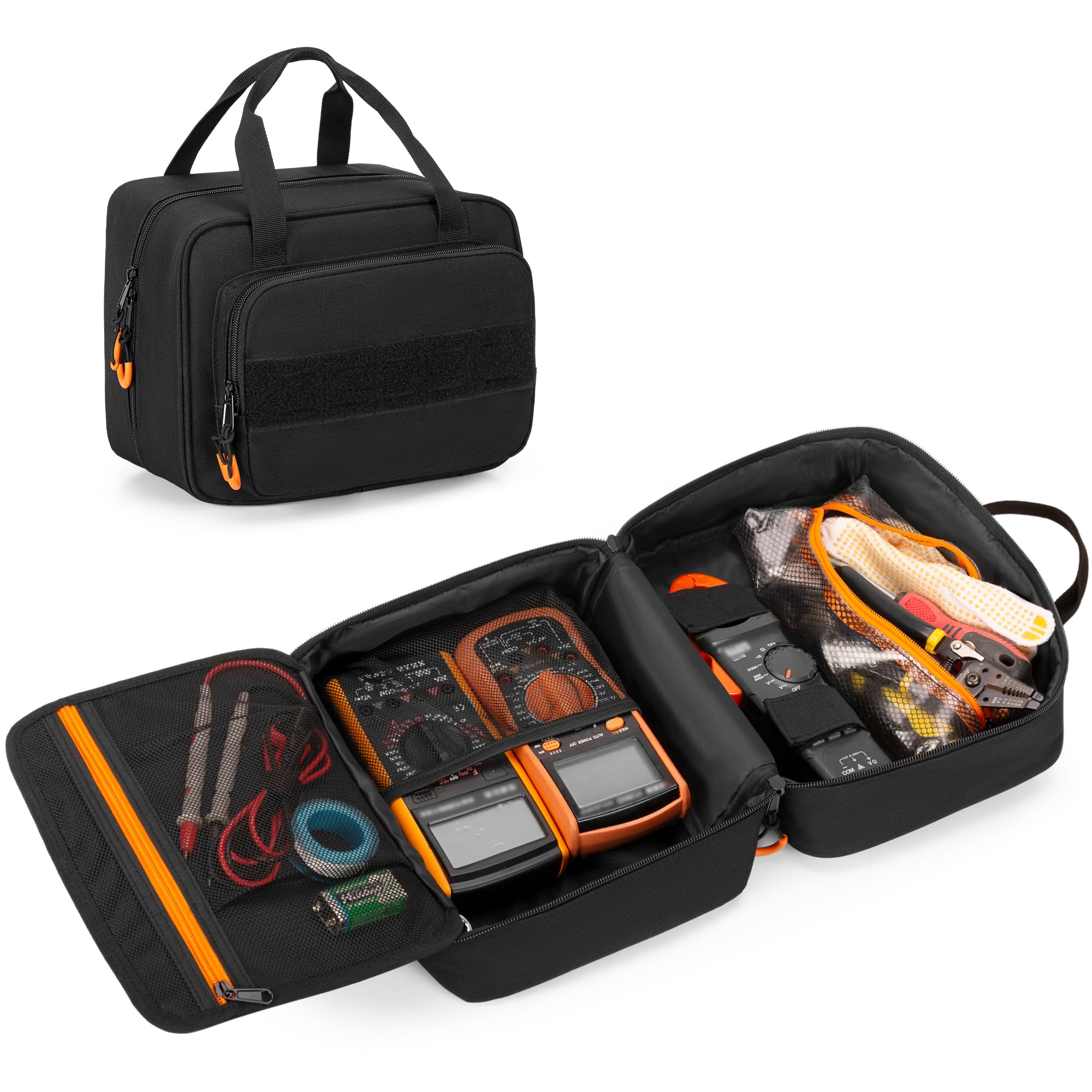 Rexmica Carrying Case Compatible with Klein Tools 80101/ ET310 AC Circuit Breaker Finder, Home Tester Kit Storage Bag for Digital Multimeter, Clamp Meter or Other Electrical Test Tools (Bag Only)