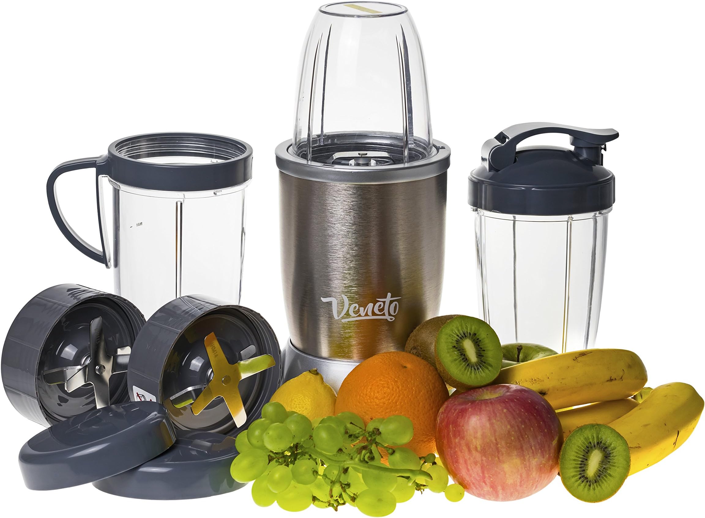 Veneto Kitchen’s 900 W Blender 13-Piece Bullet Pulverizing System Including Cups And Extra Blades (Gold)
