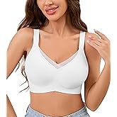 POSESHE Womens Wireless Bras V Mesh Comfortable Bralette Supportive Tshirt No Underwire Seamless Everyday Bra
