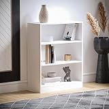 Vida Designs Cambridge 3 Tier Low Bookcase White Modern Wood Shelving view 6