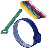 Cable Management Ties - (30) 8" Reusable Self-Gripping Cord Straps- Wire Organizer for Desks and Offices- Simple Cord (Multi-Color)