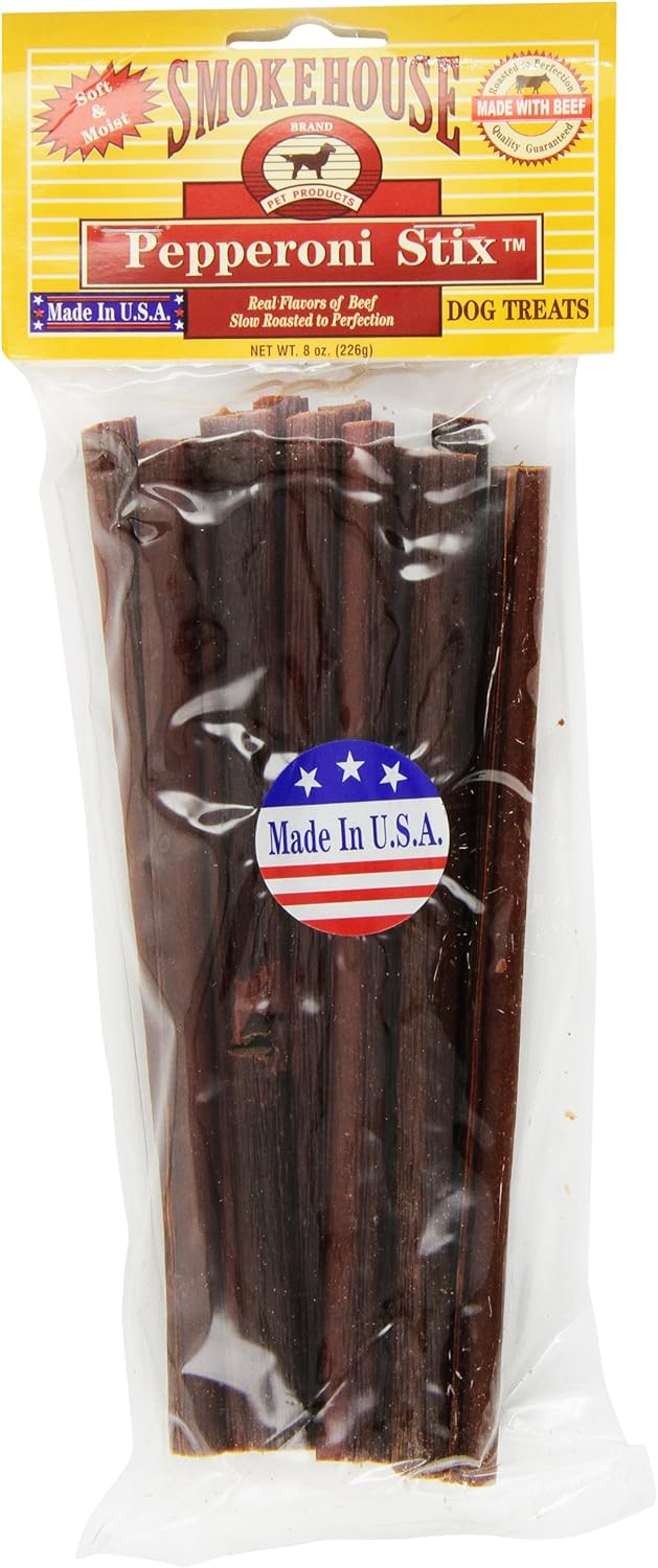 Smokehouse Large 8Inch Pepperoni Stix Dog Treats, 8Ounce Amazon.ca