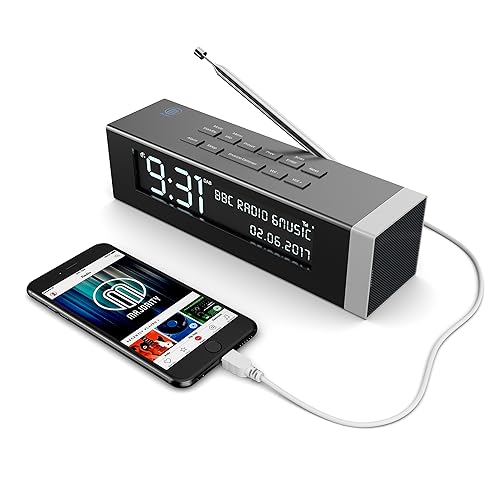 Abbey DAB/DAB+ Bedside Digital FM Radio Alarm Clock 2 USB Charging