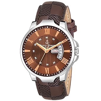 Brown Dial Day & Date Wrist Watch for Men - FR1114