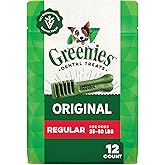 Greenies Veterinarian-Recommended Adult Natural Dental Dog Treats Regular Size, Original Flavor, 12 oz. Pack, 12 Count