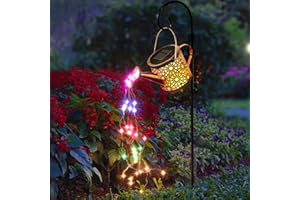 MISAWCE Solar Lights Outdoor Decorative, Metal Solar Watering Can Lights Waterproof, Small Hanging Gardening Decor for Yard Outside Patio Lawn, Mother’s Day Gifts, Birthday Gifts for Mom Grandma(Colorful)