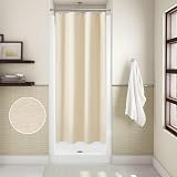 Waterproof Narrow Shower Curtain 92x182cm Beige Linen Look view 5