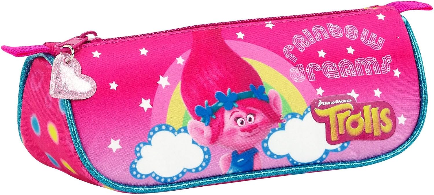 Trolls Triangular Pencil Case (SAFTA 811759224), Fuchsia, 20 cm