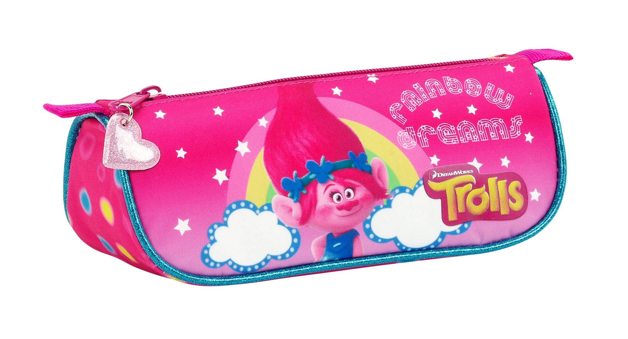 Trolls Triangular Pencil Case (SAFTA 811759224), Fuchsia, 20 cm