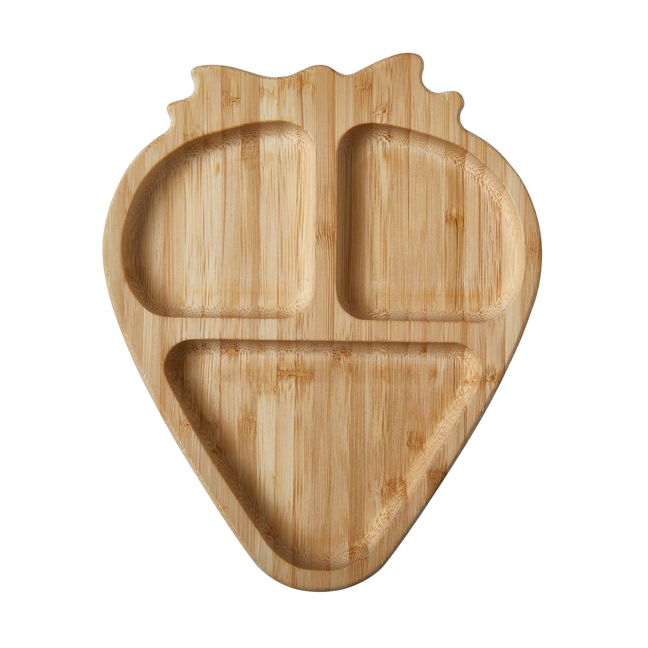 Nuby Bamboo Strawberry Shaped Plate, Weaning Tableware, Suitable from 12 Months Plus