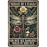 DragonflyVintageMetalTinSignHippieWallDecorWhatIfIFallRetroHippieRoomMetalSignforHomeBedroom12*8inch