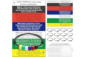 Ferreve 150 Pcs Plan of Salvation Bracelet Kit Includes Gospel Bead Bracelets Prayer Pocket Cards Gospel Tracts Organza Bags for Christian Religious Church Souvenir Faith Gifts