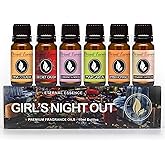 Eternal Essence Oils Girl's Night Out Set of 6 Premium Fragrance Oils - Includes Strawberry Champagne, Pina Colada, Secret Crush, Margarita, Amber Romance, and Cabernet & Neroli Scented Oils - 10ML