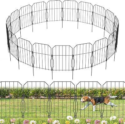WELDUN Metal Garden Fence 590cm L x 41cm H 19 Pack Pet barrier