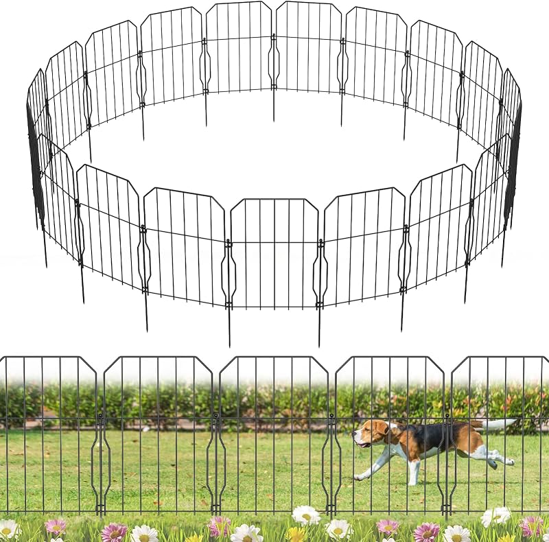 WELDUN Metal Garden Fence 590cm L x 41cm H 19 Pack Pet barrier