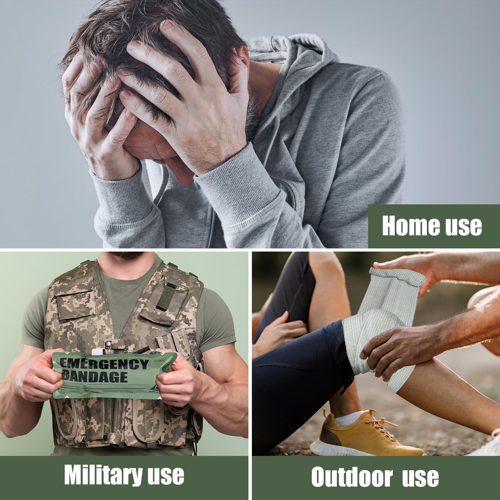 6" Israeli Bandage, Israelischer Verband, Druckverband für Wunden, Medizinischer, Steriler Verschluss, Medizinische Verbandskisten mit IFAK (2 PCS) 5