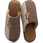 GOEWY Mens Scuff Slippers,Memory Foam Cozy Warm House Slippers Non-Slip Indoor Outdoor Shoes Gifts for Men Him Dad