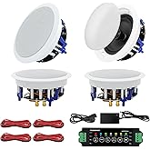 STUDIOFINIX 6.5 Inch Bluetooth Ceiling Speakers 640Watts 2-Way Great for Home Theater, Living Room, Office, Kichten, Study Room, Basement, Covered Patio and Flush Mounts(4 Speakers)
