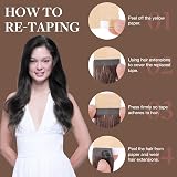 GOO GOO Tape In Hair Extensions 100g 18inch Human Hair 40pcs 1B view 3