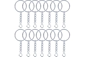 Livder 150 Pieces Split Key Rings with Chain and Jump Rings Bulk Connector for DIY Arts Crafts, 1 Inch