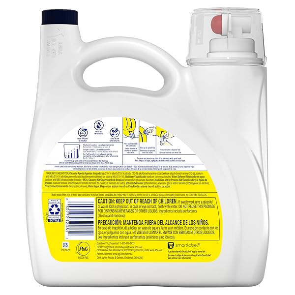 TIDE SIMPLY LIQUID LAUNDRY DETERGENT, FREE & SENSITIVE SCENT, 89 LOADS, 117 FL OZ
