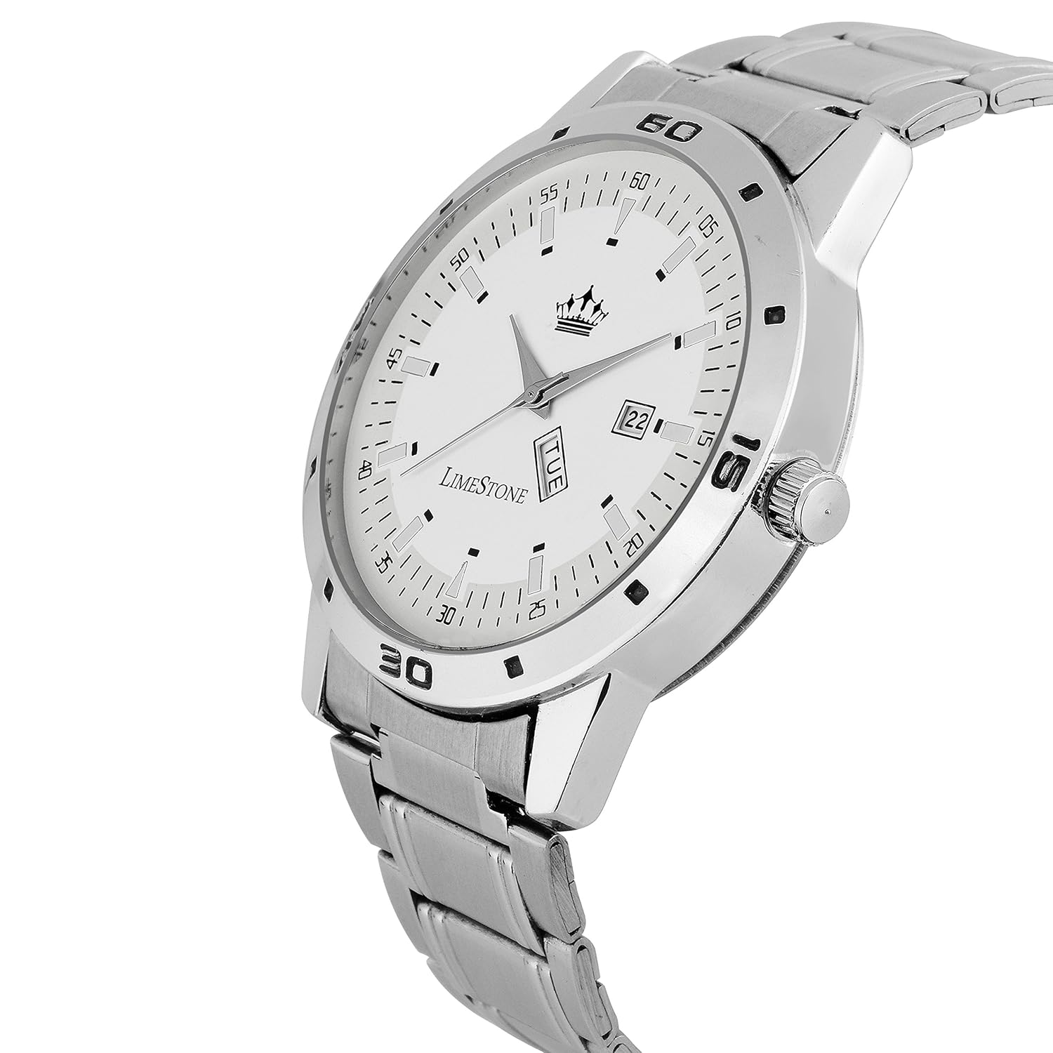 limestone analogue white dial men's & boy's watch - ls2708