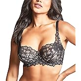 Panache Women’s Allure Full Cup Bra – Sheer Lace with Side Sling & Power Mesh Support
