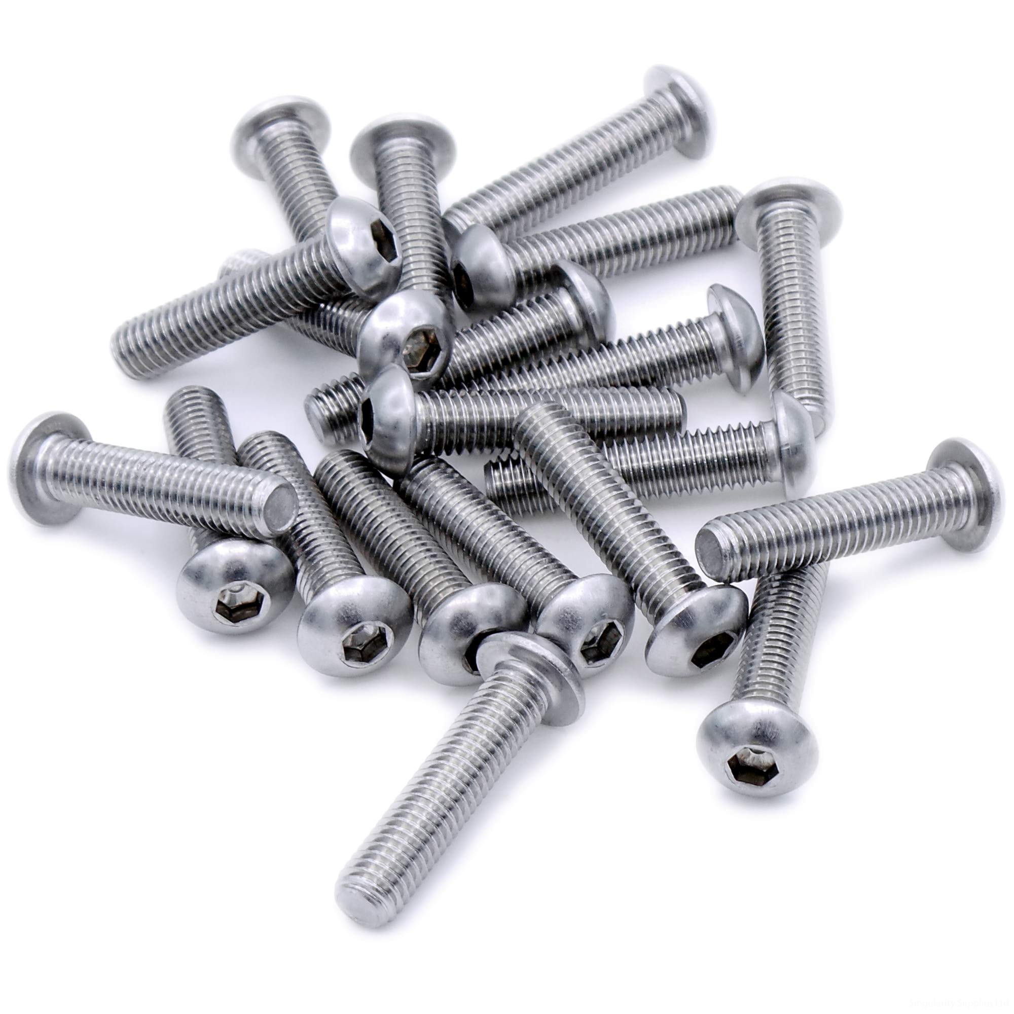 M8 (8mm x 18mm) Hex Socket Button Machine Screw (Bolt) - Stainless Steel (A2) (Pack of 20)