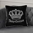 Juicy Couture Square One Piece Living Room and Bedroom Décor, Premium Throw Pillow, 20"x20", Gothic Rhinestone Black
