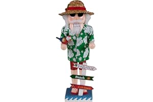 Clever Creations Summer Santa 14 Inch Traditional Wooden Nutcracker, Festive Christmas Décor for Shelves and Tables
