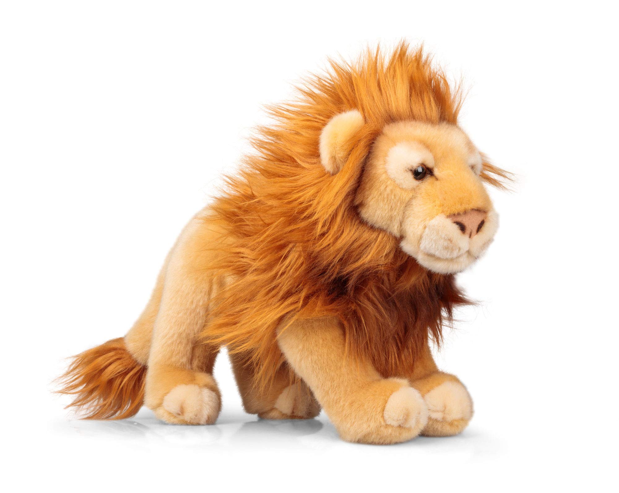 Animigos Soft Toy Lion, Soft Toy in Realistic Design, Cuddly Soft, Approx. 33 cm Tall