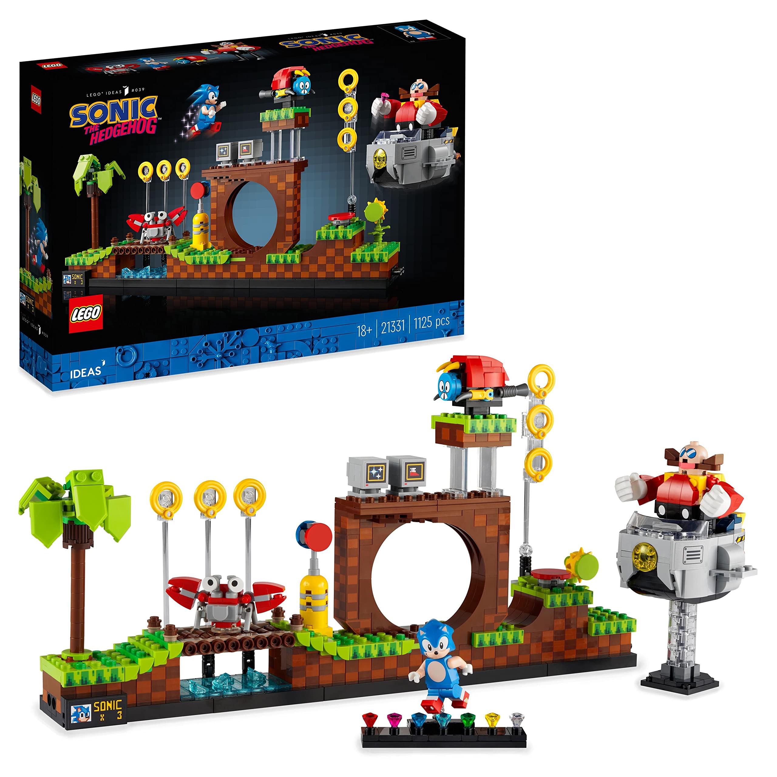 LEGO Ideas Sonic the Hedgehog – Green Hill Zone 21331 Building Kit; Nostalgia Gift for Yourself, Any Millennial Sonic the Hedgehog Fan or Lover of 1990s Computer Game Memorabilia (1,125 Pieces)