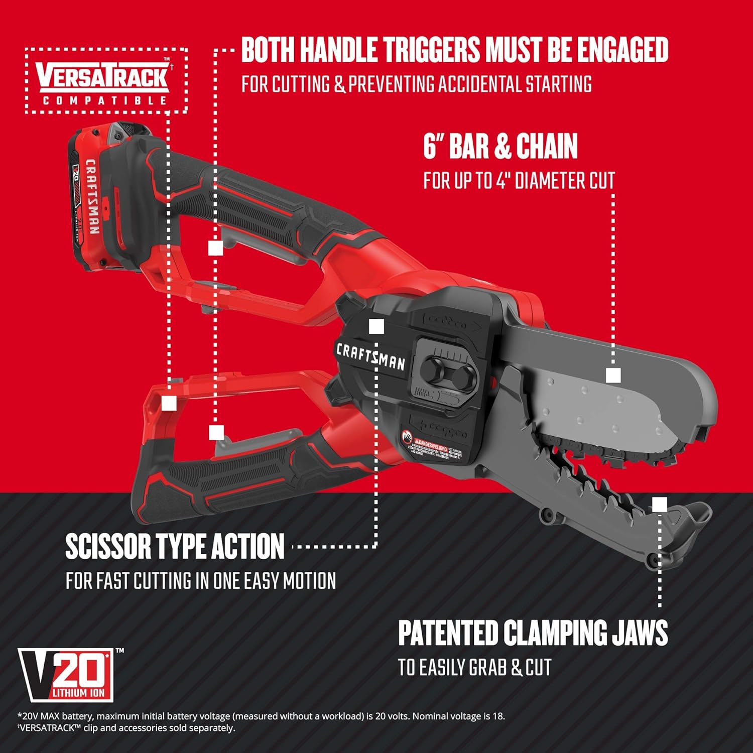 CRAFTSMAN V20 Cordless Lopper (CMCCSL621D1) : Garden & Outdoor
