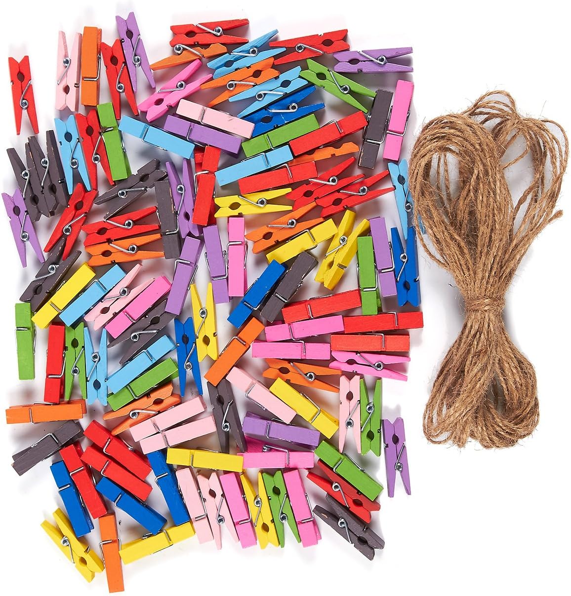 100 Piezas Mini Pinzas Madera Clips Pequeñas Rojo para Colgar Fotos