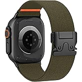Elastic Sport Band for Apple Watch Ultra 3/2/1 Bands 49mm 46mm 45mm 44mm 42mm 41mm 40mm 38mm Men Women, Adjustable Parachute Buckle Nylon Fabric Wristband for iWatch Series 11 10 SE 9 8 7 6 5 4 3
